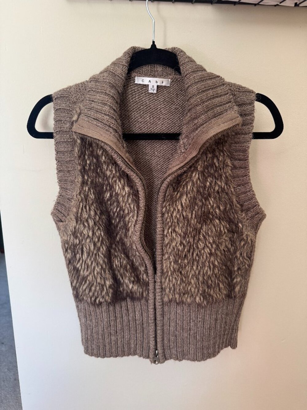 CAbi #167 Faux Fur Zip up Vest
